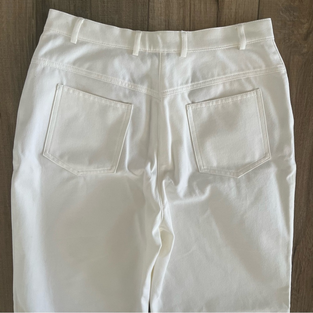 St. John Sport White Straight Leg Pants Stretch Trousers Sz 8 Workwear Coastal - Picture 5 of 13